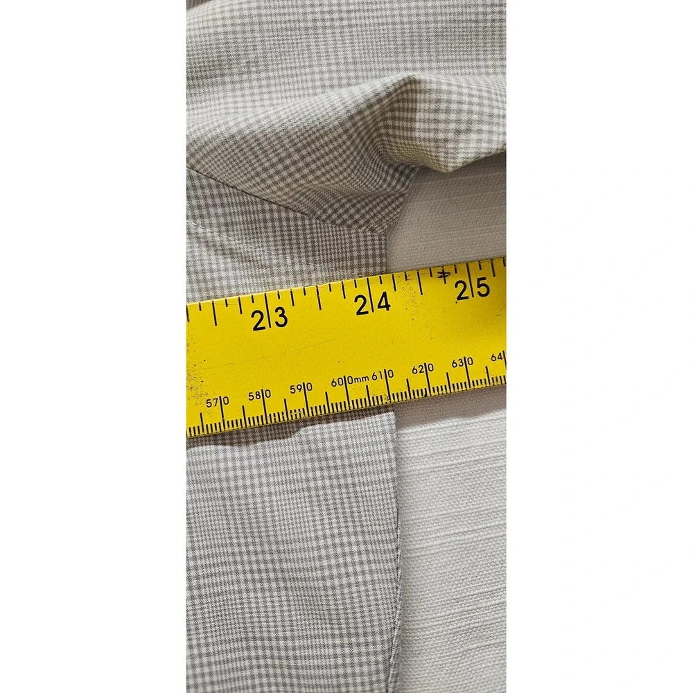 Vtg. Polo Ralph Lauren Regent‎ Mens 16.5 32/33 Tan Houndstooth Button Down Shirt